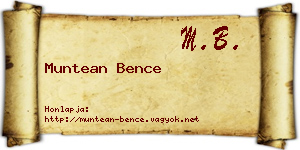 Muntean Bence névjegykártya